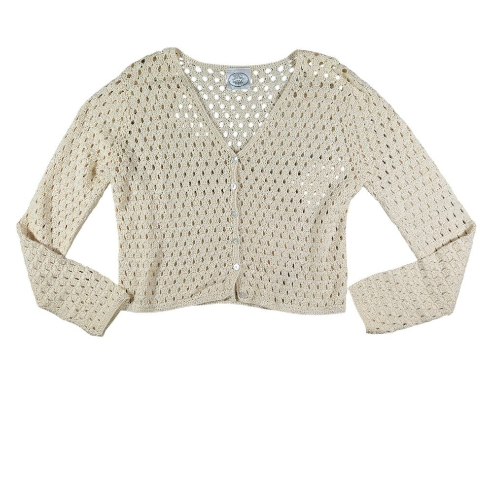 Laura Ashley Cream Crochet Cardigan